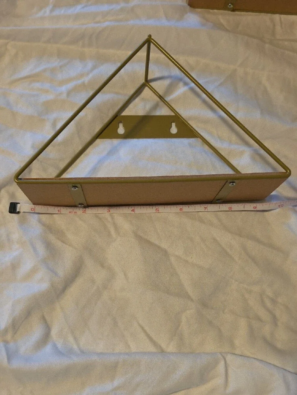 Gold Metal Geometric Wall Shelves - Set of 2